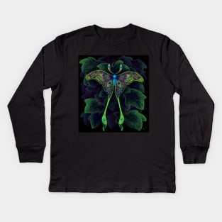 Peacock Moth Kids Long Sleeve T-Shirt